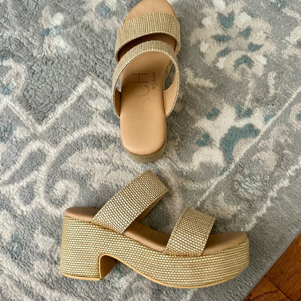 Beige Platform Sandals